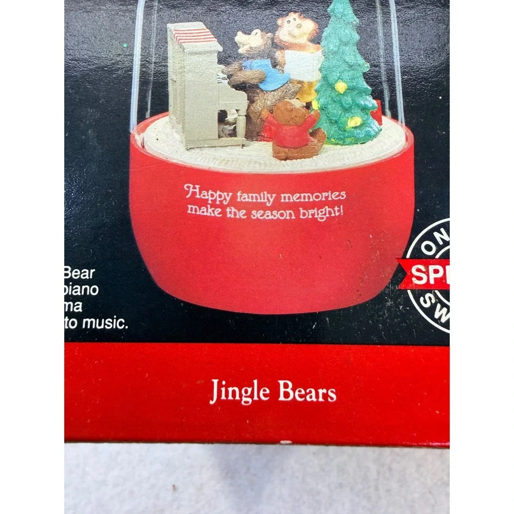 Hallmark Keepsake Magic Ornament Jingle Bears Musical Motion Light 1991 Vintage